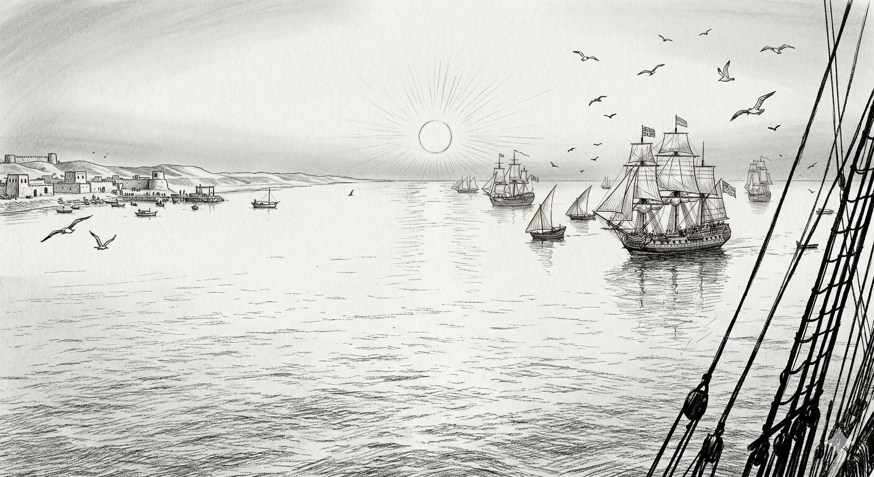 Ships on the Arabian Sea